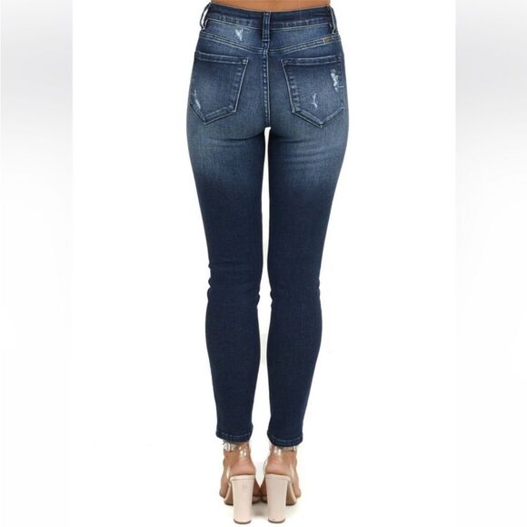 KANCAN | Distressed Leopard Animal Print Stretch Skinny Jeans Women’s Size 3/25 - Picture 4 of 13